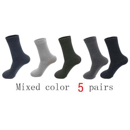 Men's Bamboo Fiber Breathable Socks - 5 Pairs