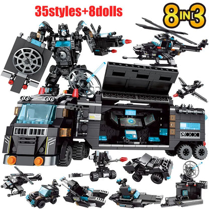 City Police Station Building Blocks Set