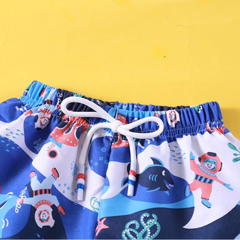 Boys' Cartoon Summer Swimming Trunks