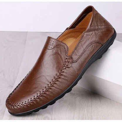 CLOHOO Men's Handmade Genuine Leather Loafer