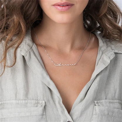 Personalized Stainless Steel Necklace with Box Chain