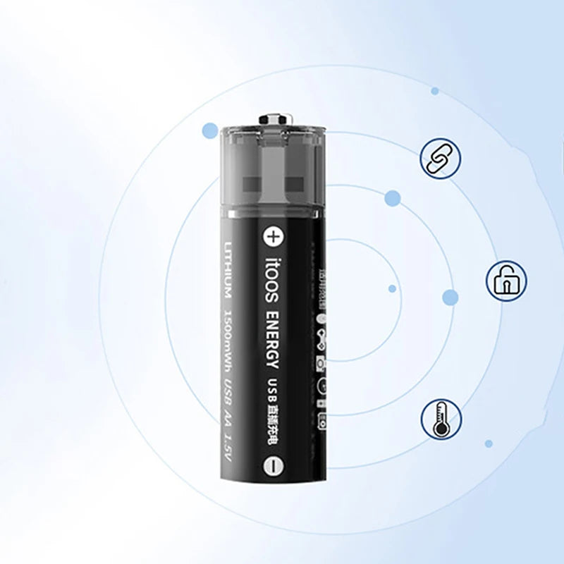 USB Rechargeable AA Lithium Battery