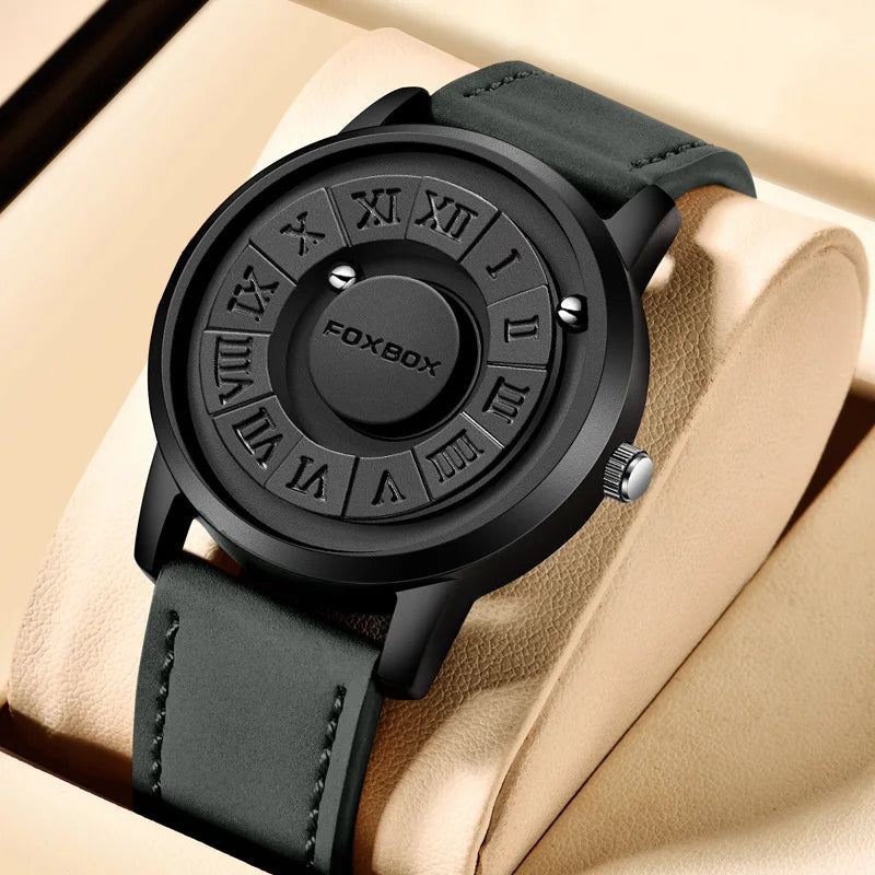 FOXBOX Luxury Scrolling Pointer MagLev Watch