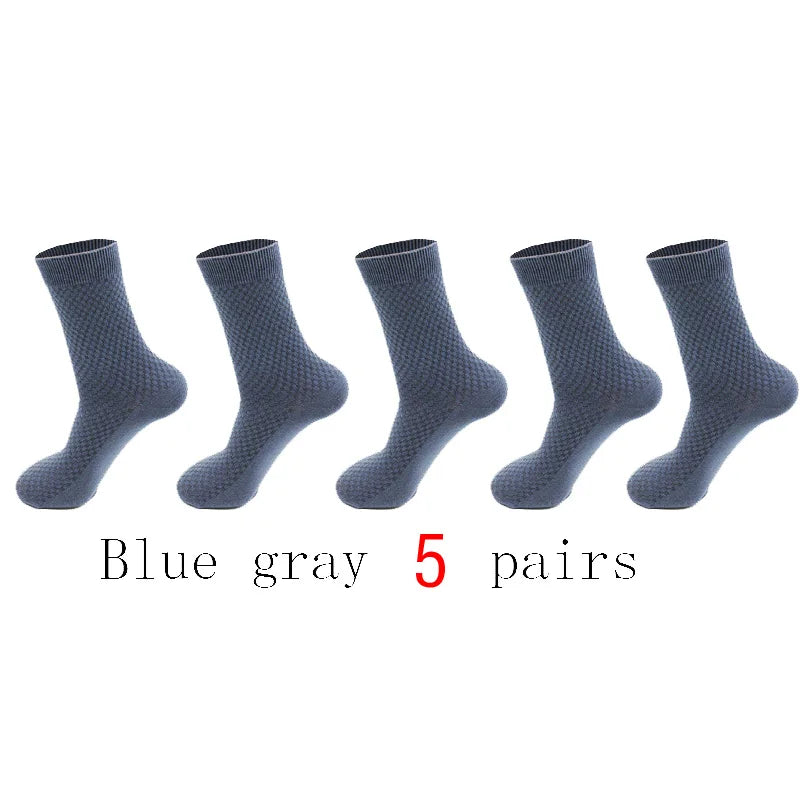 Men's Bamboo Fiber Breathable Socks - 5 Pairs