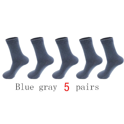 Men's Bamboo Fiber Breathable Socks - 5 Pairs