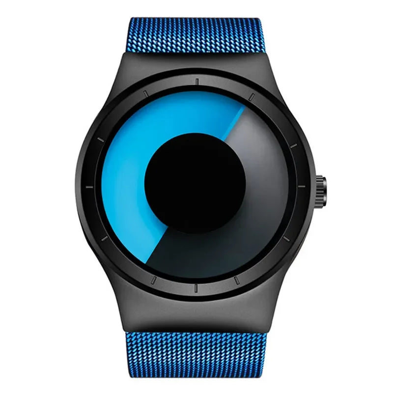 Creative Quartz Watch with Stainless Steel Mesh Band