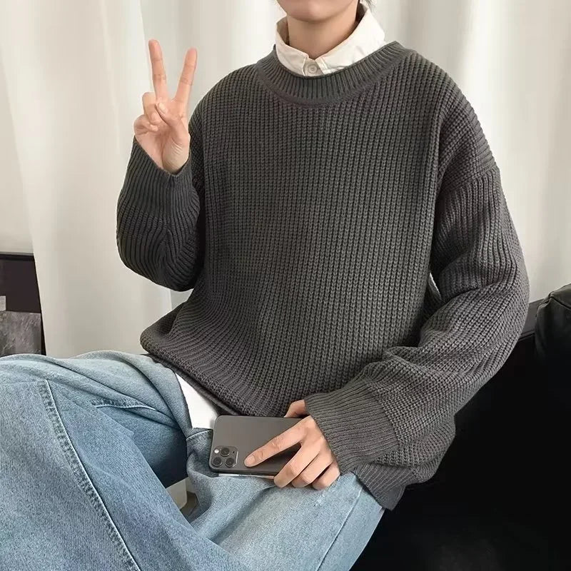 Men's Oversize Casual Y2K Knitted Sweater