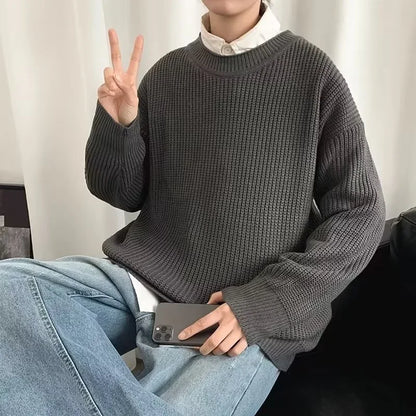 Men's Oversize Casual Y2K Knitted Sweater