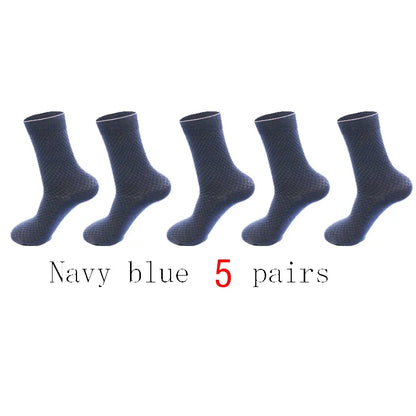 Men's Bamboo Fiber Breathable Socks - 5 Pairs