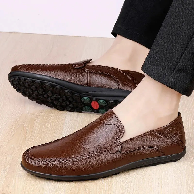 CLOHOO Men's Handmade Genuine Leather Loafer