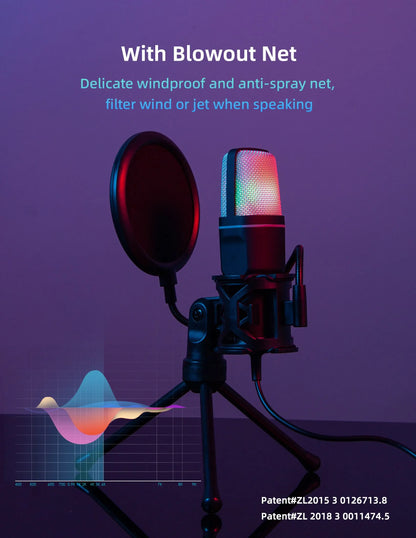 Wired Gaming Microphone for Podcast/Recording Studio/Streaming