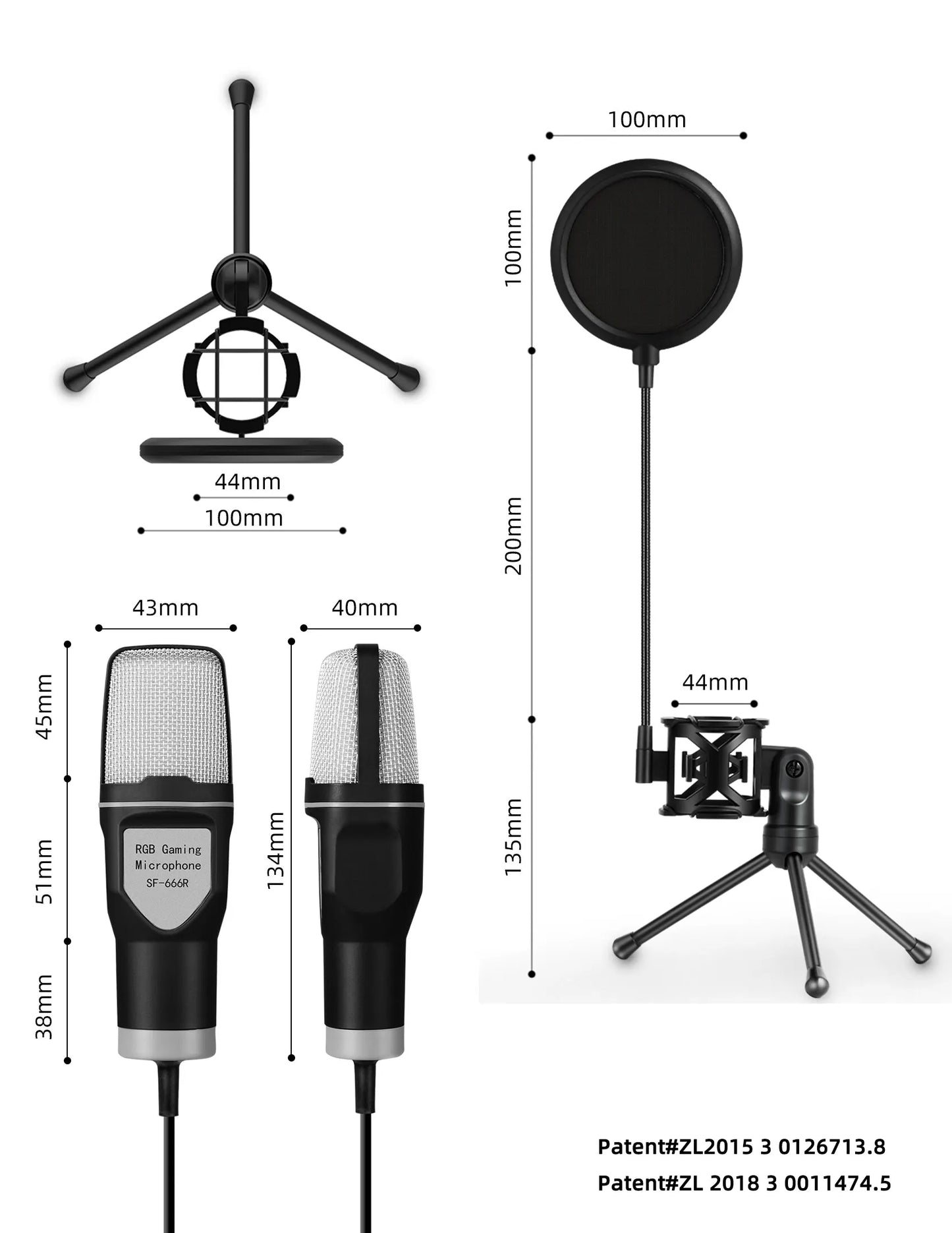 Wired Gaming Microphone for Podcast/Recording Studio/Streaming