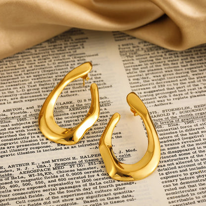 Gold Plated Big Drop Earrings