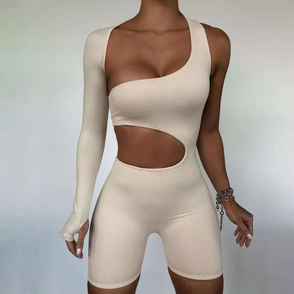 Women's Sexy Fitness One Shoulder Jumpsuit