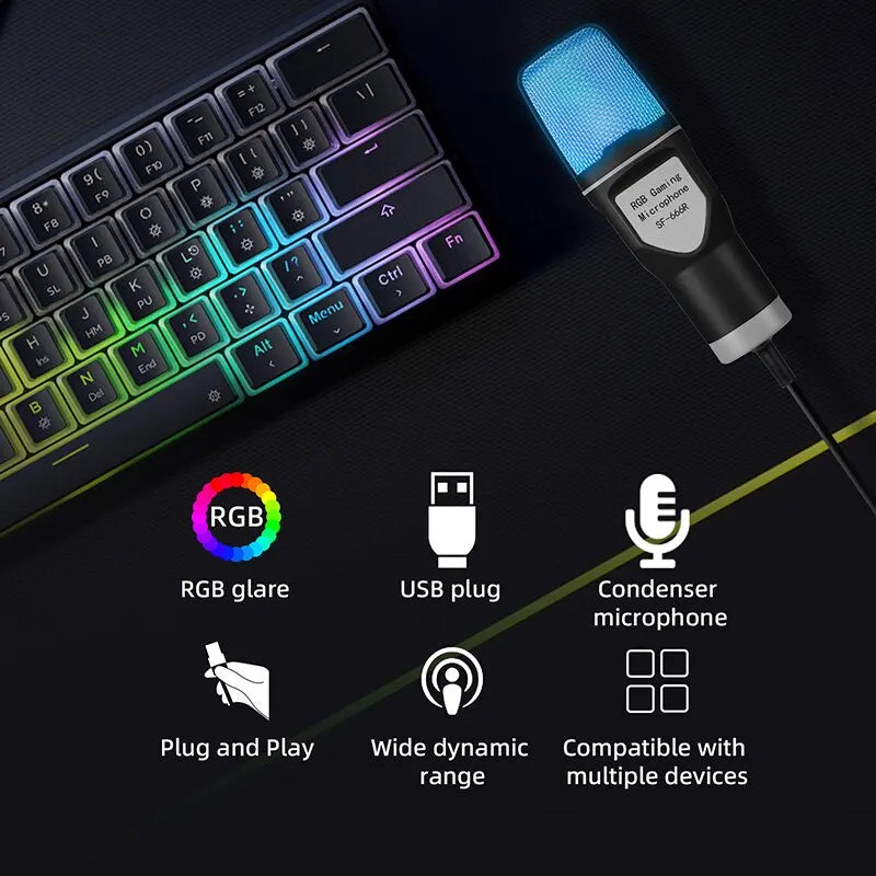 Wired Gaming Microphone for Podcast/Recording Studio/Streaming