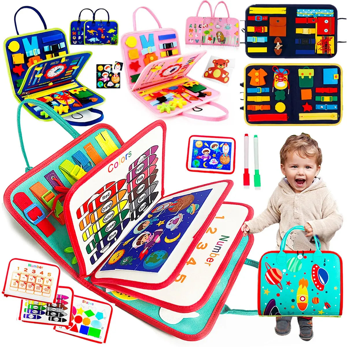 Busy Board Montessori Educational Toy for Toddlers