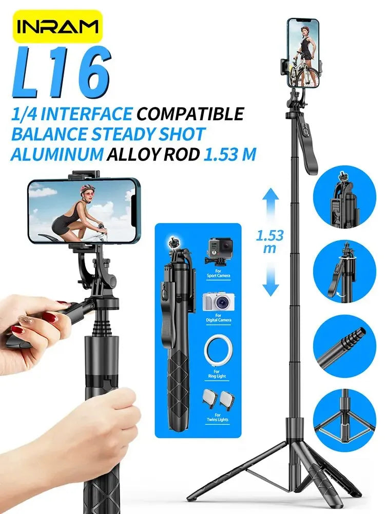 INRAM-L16 Foldable Wireless Selfie Stick & Tripod Stand