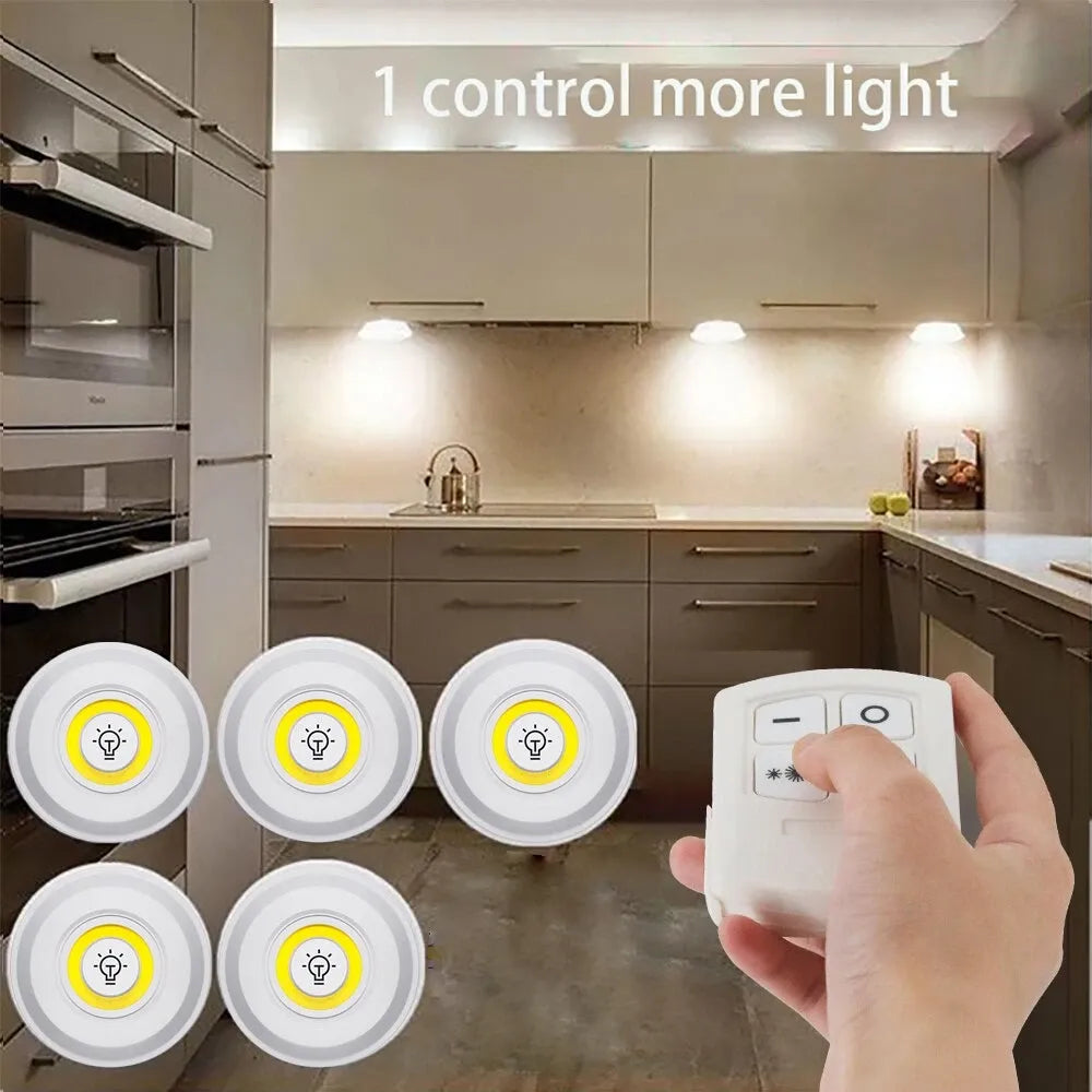 5 Dimmable LED 3W Lights & Remote Switch Set