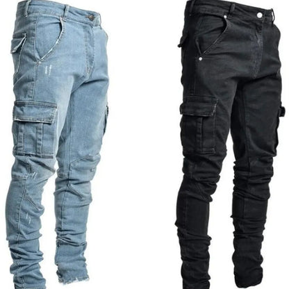 Men's Slim Fit Micro-Elastic Cargo Jeans