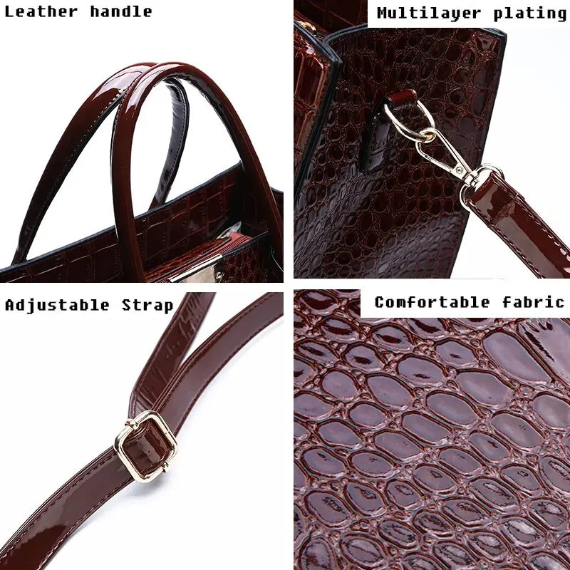 Women's Crocodile Print Handbag