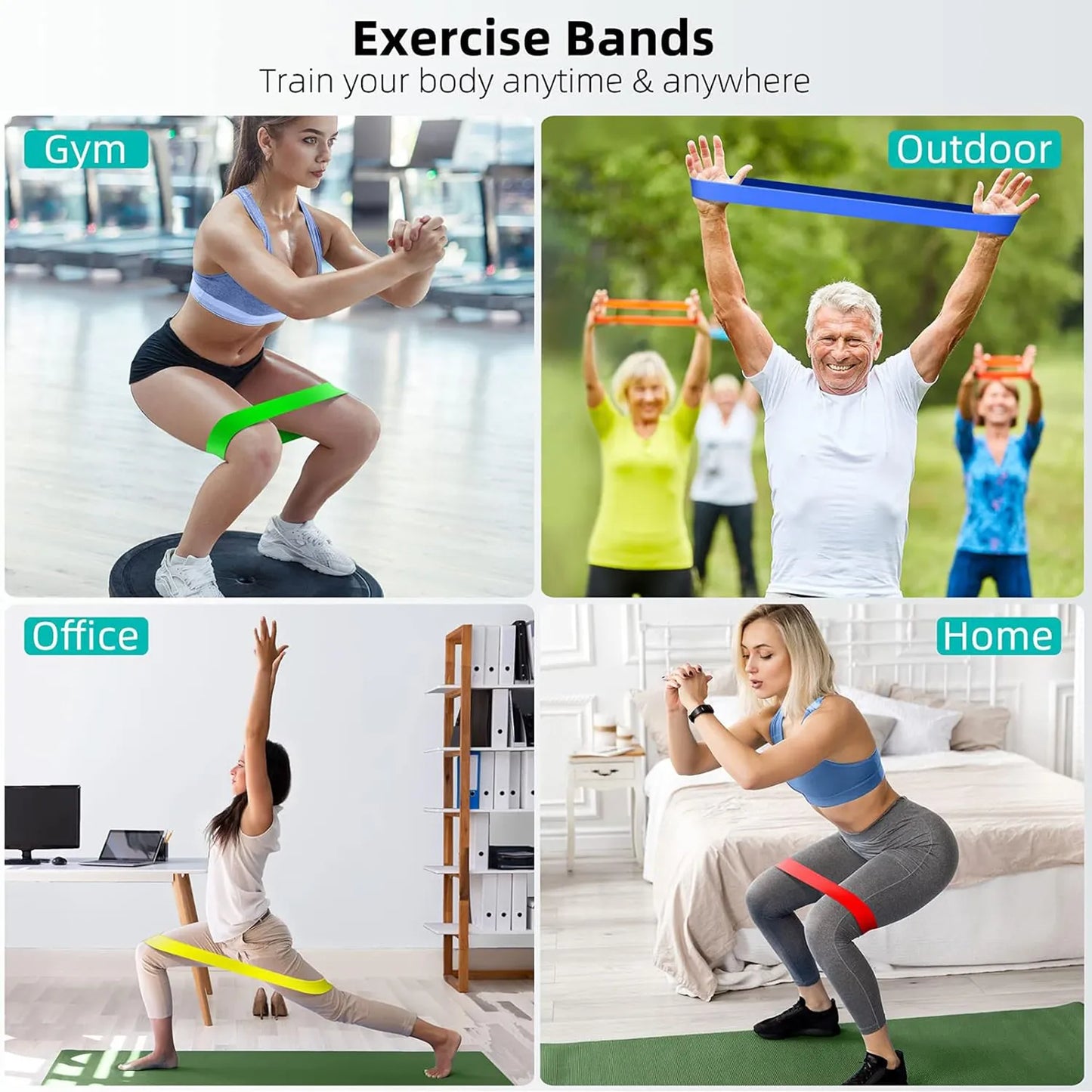 5 Levels Resistance Training Bands Set