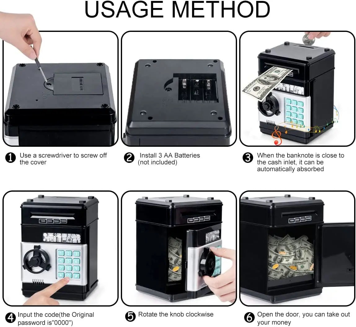 Kids' Electronic Piggy Bank with Passcode