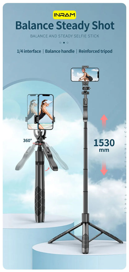 INRAM-L16 Foldable Wireless Selfie Stick & Tripod Stand